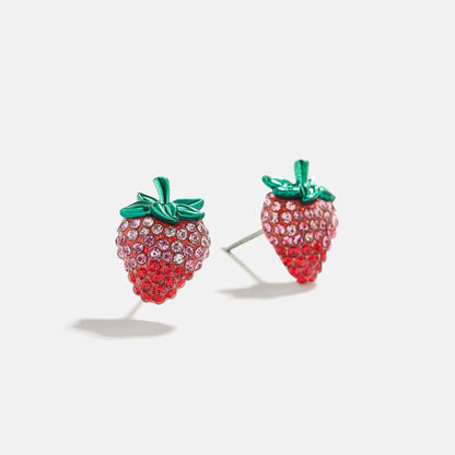 Women Fashion Rhinestone Fruit Earrings Geometric Trendy Jewelry