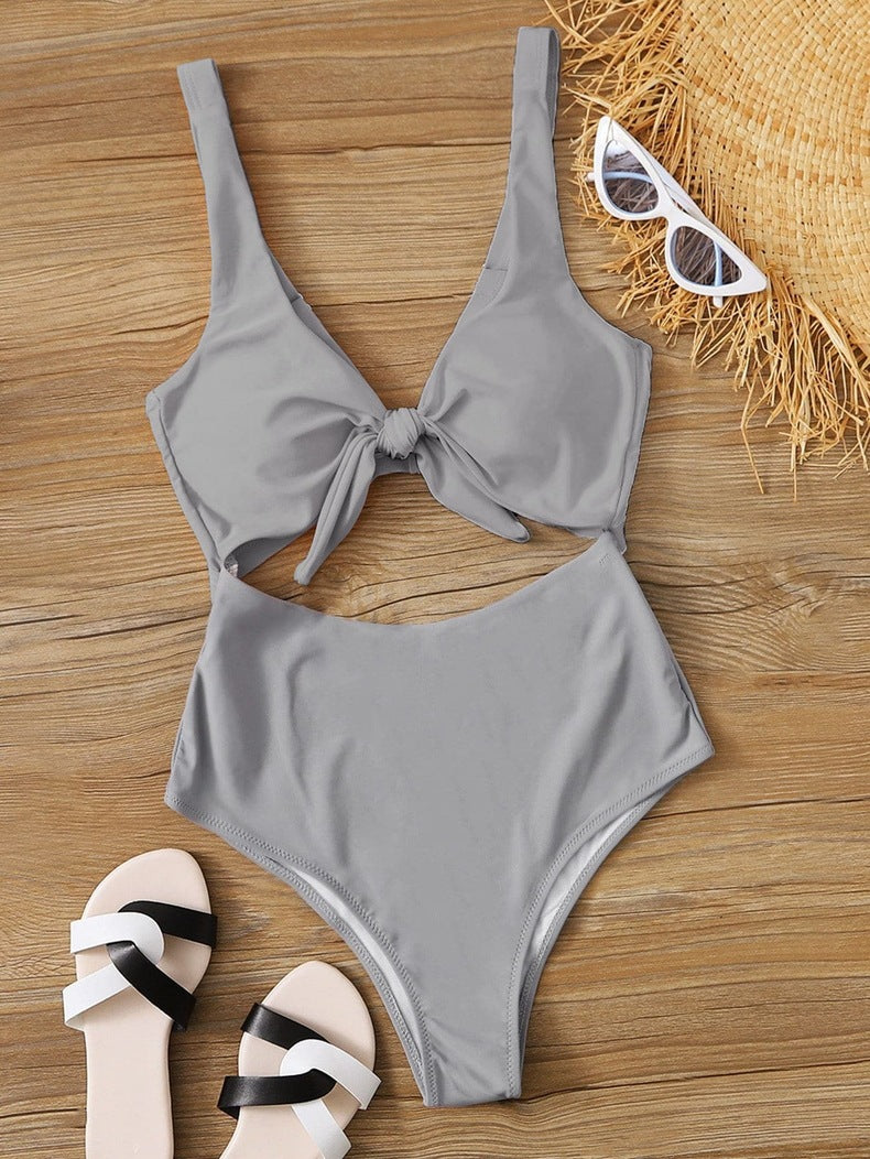Women Summer Vacation Color Blocking Triangle Swimsuit