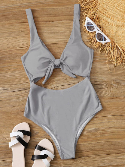 Women Summer Vacation Color Blocking Triangle Swimsuit
