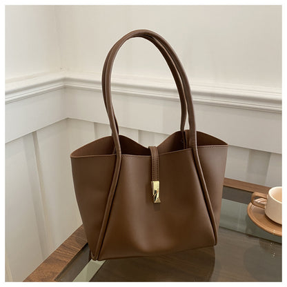 Sac fourre-tout décontracté de grande capacité pour femme, couleur unie