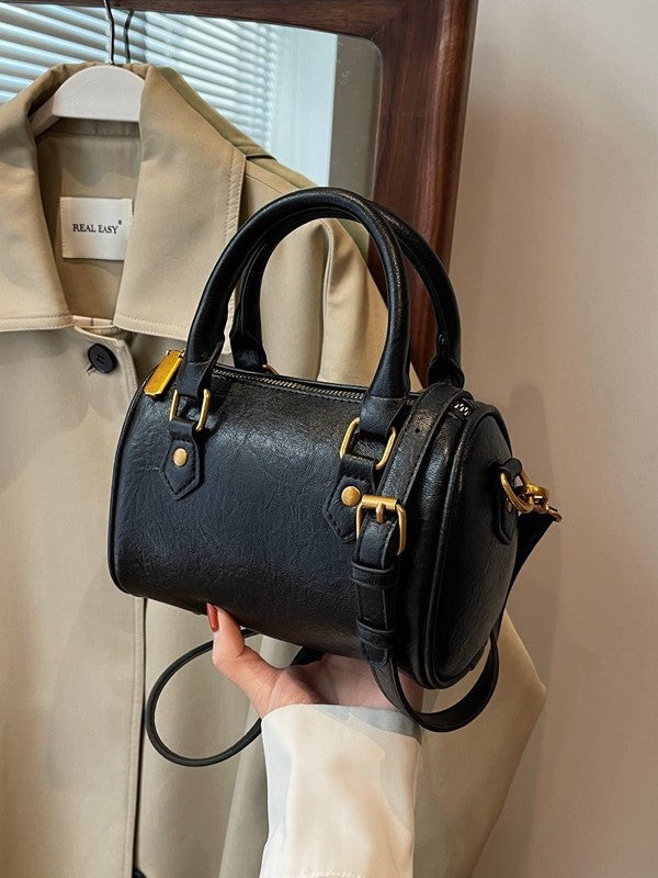 Women Round Boston Design Retro Handbag