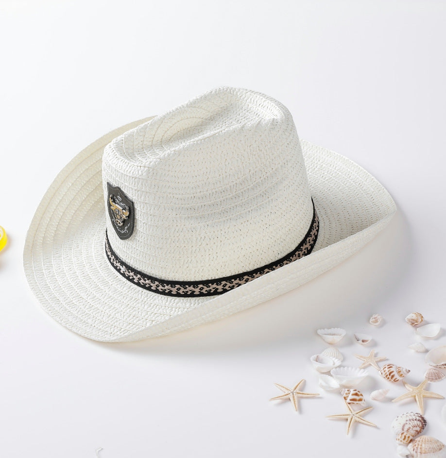 Fashion Casual Solid Color Straw Sunshade Hat