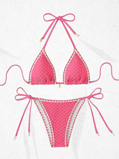 Maillot de bain bikini dos nu imprimé sexy pour femme
