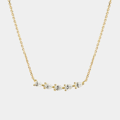 Collar con colgante de circonita a la moda para mujer, cadena geométrica ligera y de lujo.