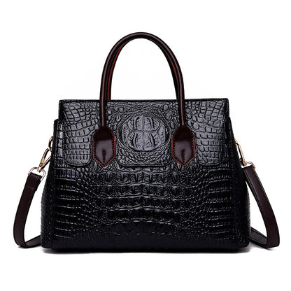 Bolso de mano informal de PU con estampado de cocodrilo para mujer