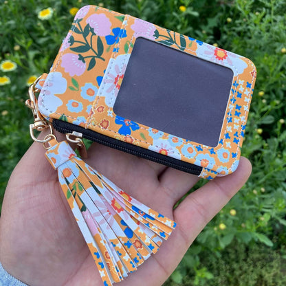 Cartera multifunción con estampado floral para mujer