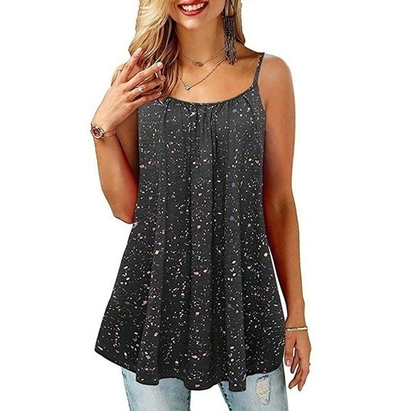 Vestido holgado informal sin mangas con estampado floral bohemio de verano para mujer, talla grande