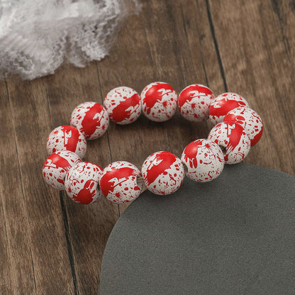 Pulsera de araña de calabaza con cuentas de Halloween para mujer