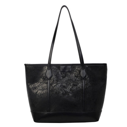 Women Fashionable Solid Color PU Tote Bag