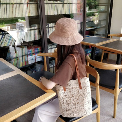 Bolso de mano informal de encaje bohemio para mujer, de gran capacidad