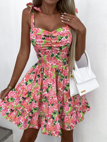 Summer Vacation Women Floral Print Sundress