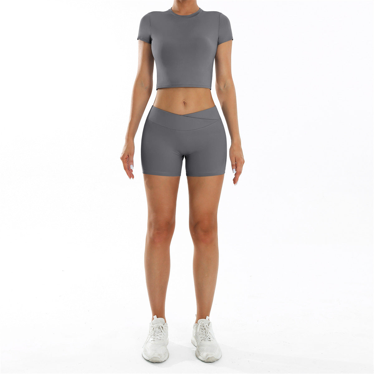 Women Yoga Solid Color Sports Two-Piece Set