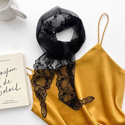 Bufanda bordada con encaje calado de moda de verano para mujer