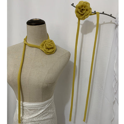 Bufanda fina con flores 3D para mujer