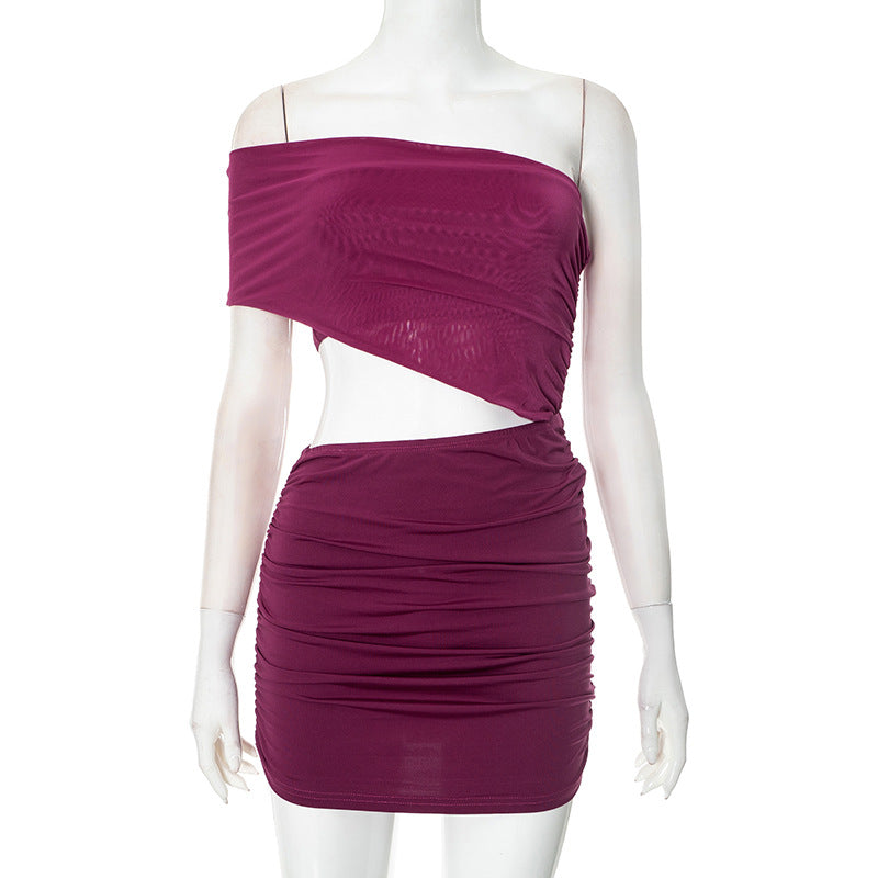 Sexy Women Off-Shoulder Cut Out Mini Dress