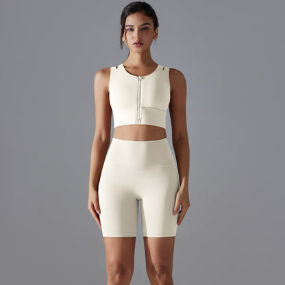 Women Yoga Solid Color Sports Two-Piece Set