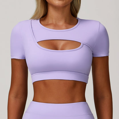Women Fashion Casual Solid Color Short-Sleeve T-Shirt