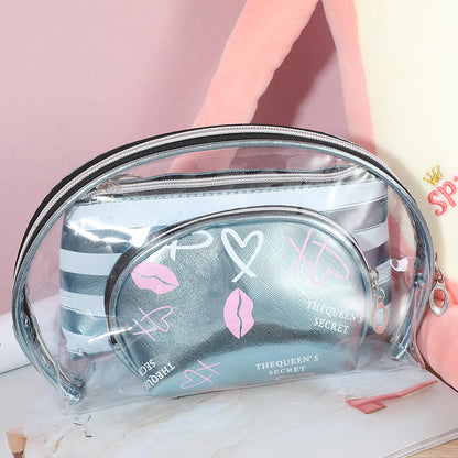 Bolsa de cosméticos de PVC con rejilla simple a la moda para mujer