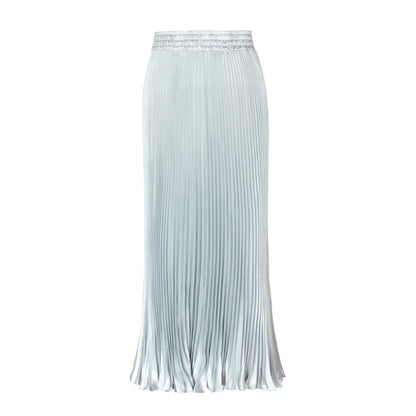 Women Fashion Solid Color Pleated Skirt in Cotton Silk