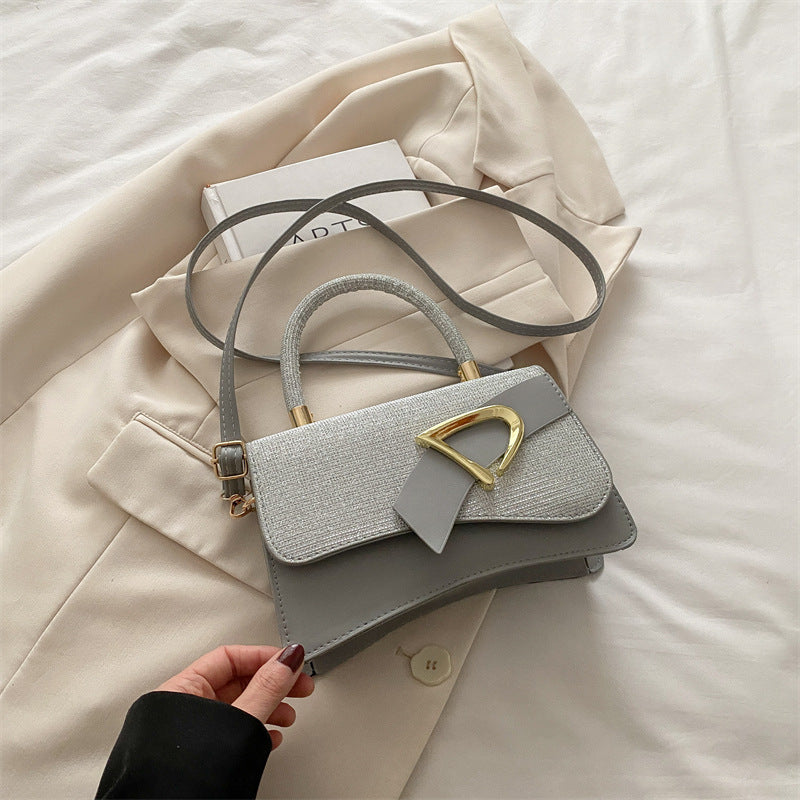 Fashion Stitching Color Shiny Handbag