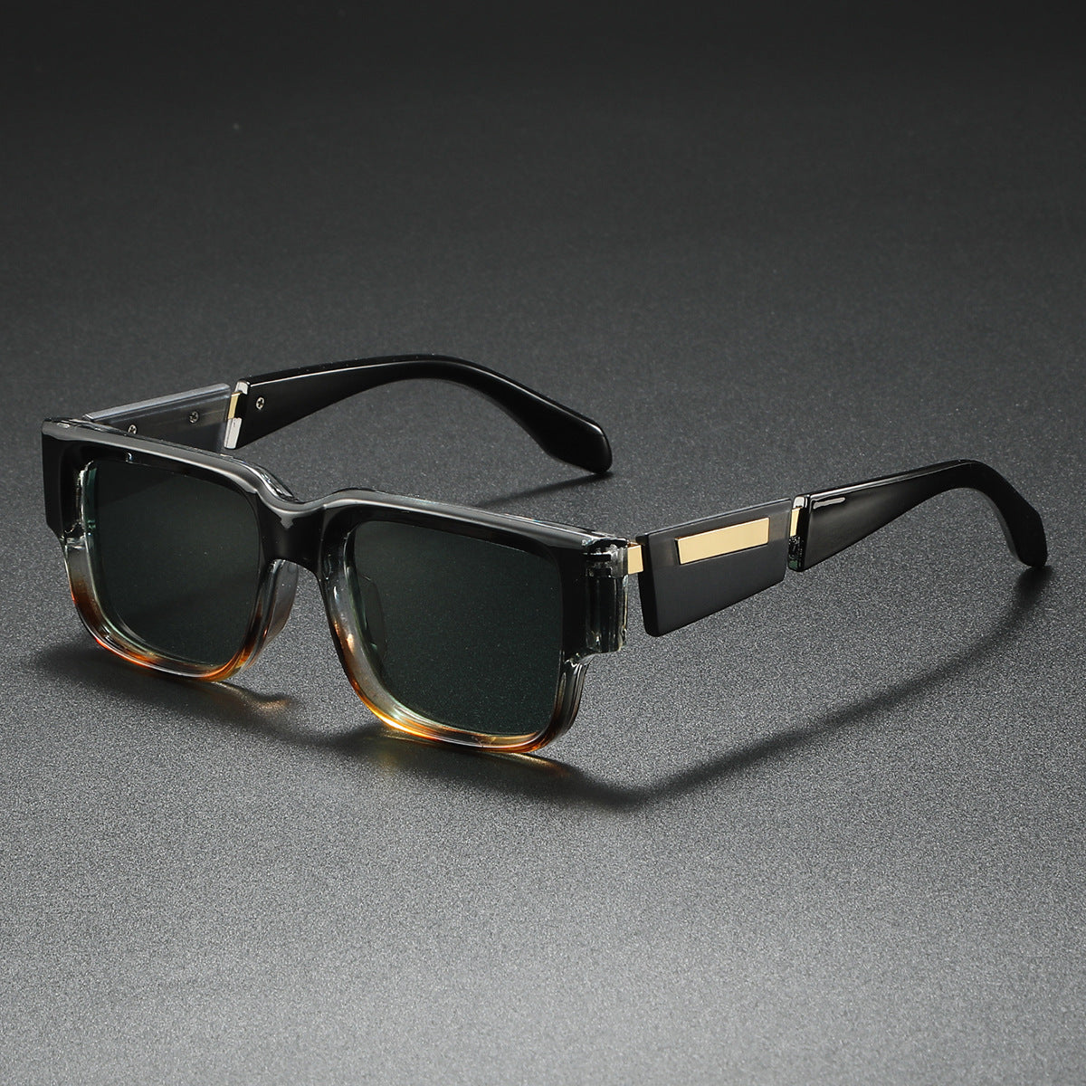 Gafas de sol cuadradas de montura gruesa en azul polvoriento: estilo de personalidad de moda