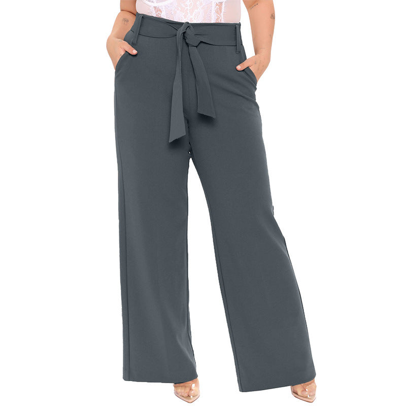 Summer Women Casual Solid Color Wide-Leg Pants