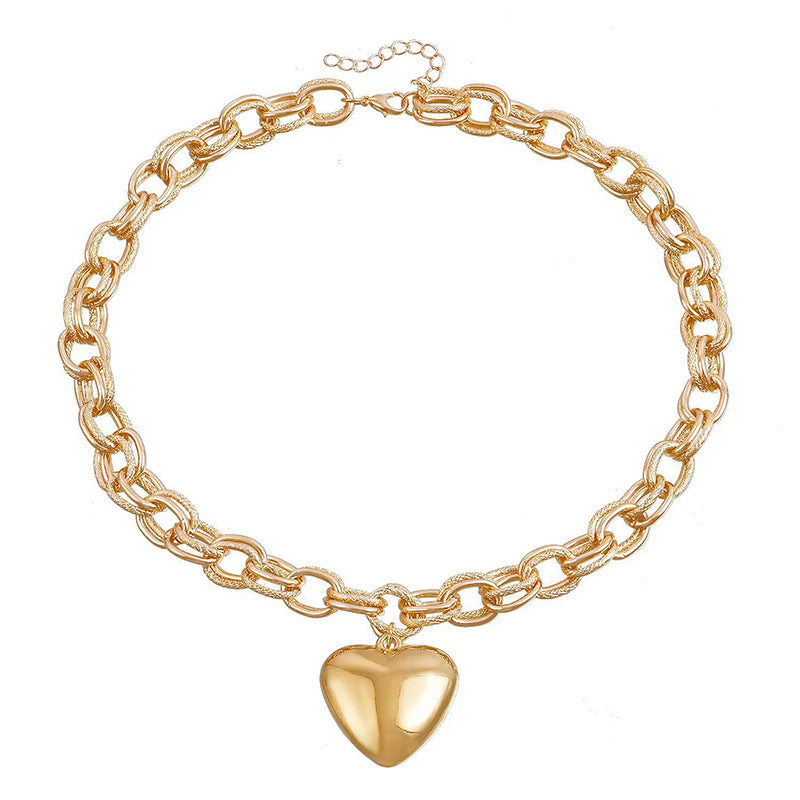 Collar con colgante de amor grueso e informal a la moda para mujer