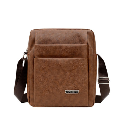 Bolso bandolera informal de PU para negocios a la moda para hombre