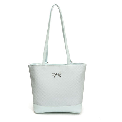 Women Fashion Solid Color Butterfly Buckle Tote Bag