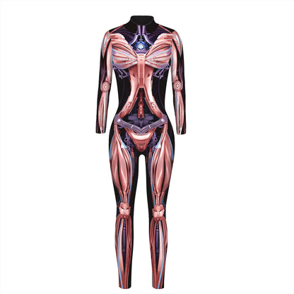 Halloween Women'S Fashion Armor Digital Printing Jumpsuit