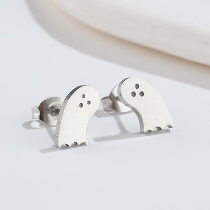 Funny Smooth Cute Ghost Earrings Halloween Jewelry