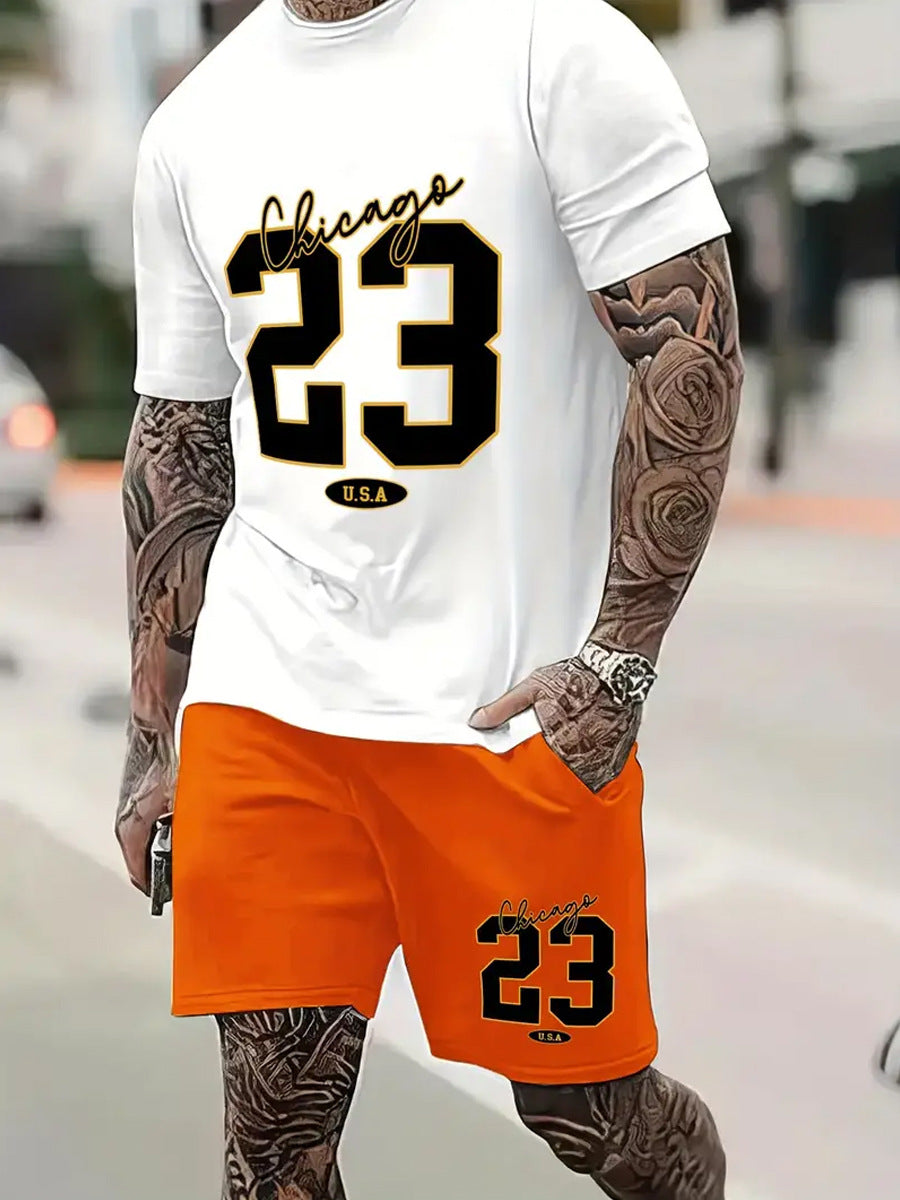 Summer Casual Short Sleeve Basic T-Shirt Set