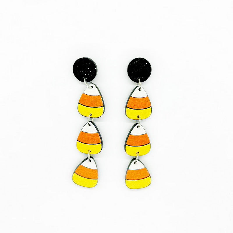 Halloween Women Fashion Acrylic Glitter Dangle Earrings