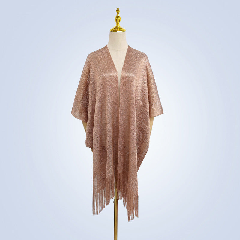 Summer Women's Fashion Solid Color Tassel Cardigan