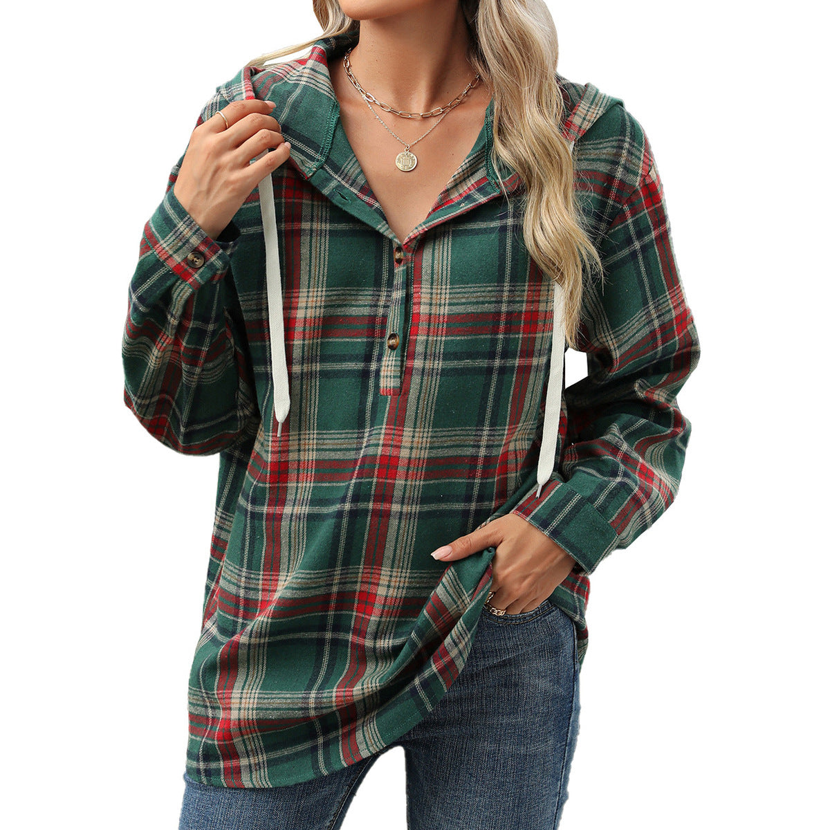 Women Casual Autumn And Winter Loose Long Sleeve Hooded Coat