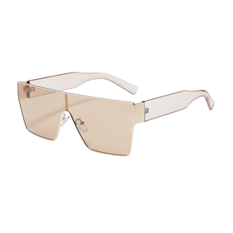 Gafas de sol cuadradas de metal con diseño poligonal, resistentes a los rayos UV.