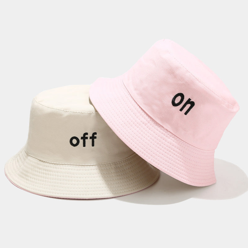 Sombrero de pescador bordado de doble cara informal de moda para mujer