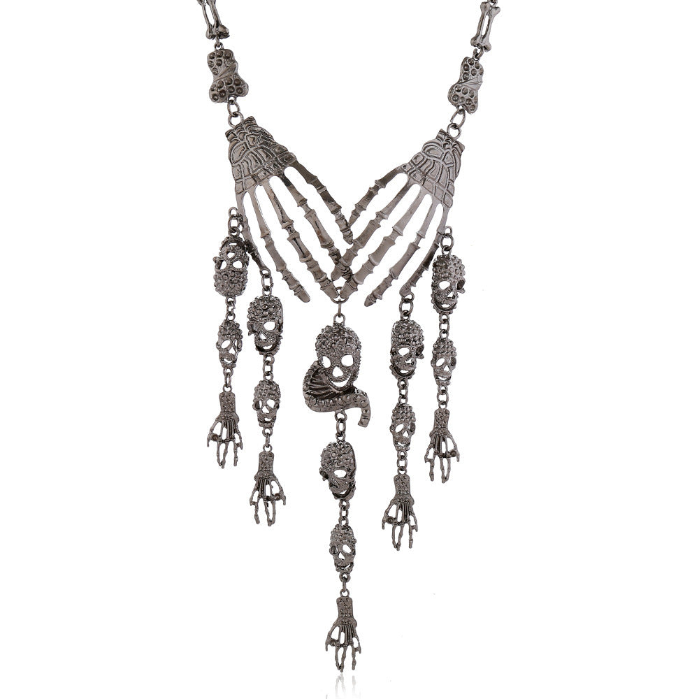 Collar de fantasma de Halloween exagerado estilo punk retro para mujer