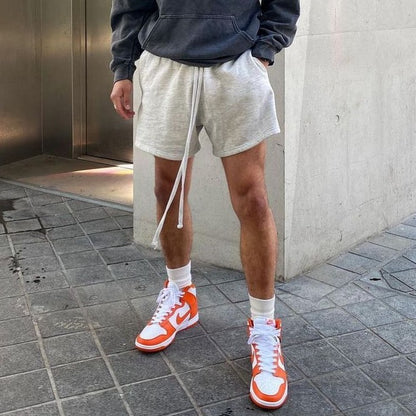 Men's Summer Solid Color Cotton Sports Shorts - Loose Fit, Comfortable & Stylish