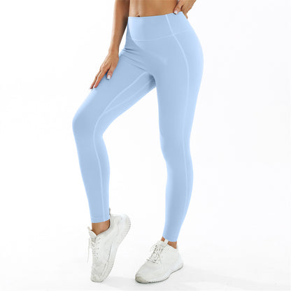 Women Yoga Solid Color High Waist Sports Leggings