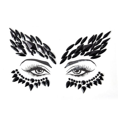 Autocollant en résine pour sourcils, décoration de visage, carnaval d'Halloween