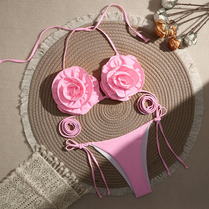Bikini dos nu à fleurs sexy pour femmes