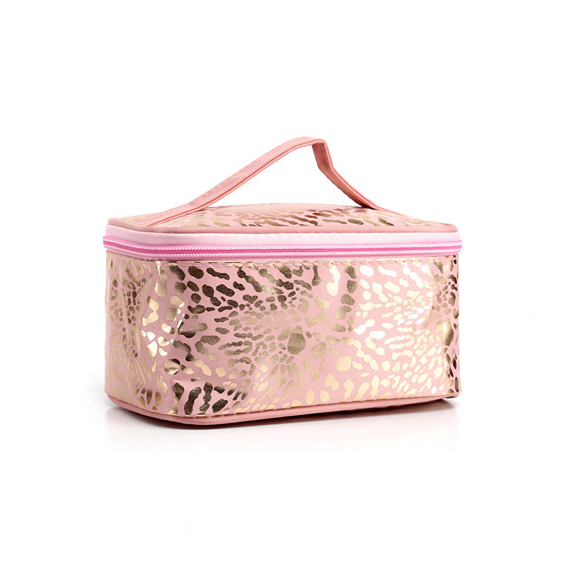 Bolsa de cosméticos impermeable con estampado de leopardo