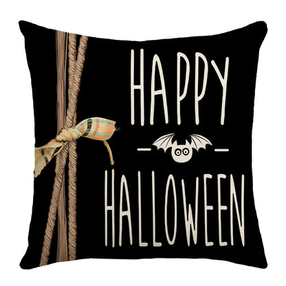 Halloween Cartoon Ghost Pumpkin Print Sofa Cushion Cover