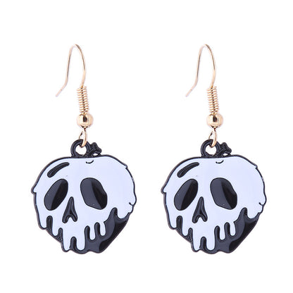 Halloween Women Horror Skull Spider Pumpkin Alloy Earrings