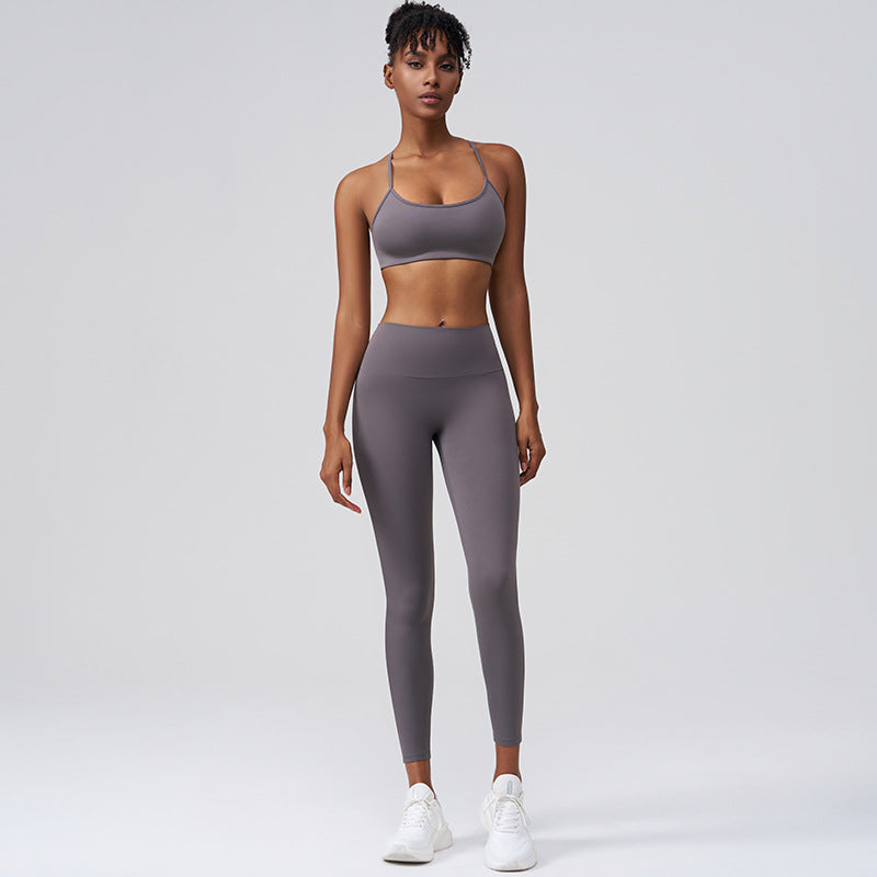 Women Fashion Yoga Solid Color Sports Set