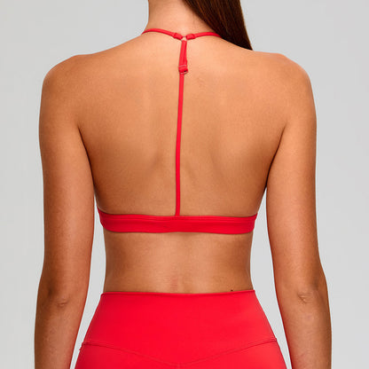 Soutien-gorge de sport licou à la mode pour femmes, couleur unie, pour le yoga