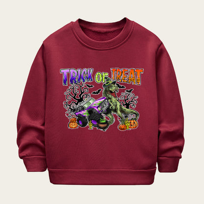 Kids Toddler Boys Girls Casual Halloween Print Fleece Sweatshirt