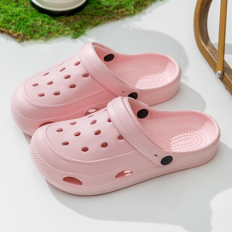 Zapatos casuales de moda para mujer, de color sólido, antideslizantes y con agujeros.