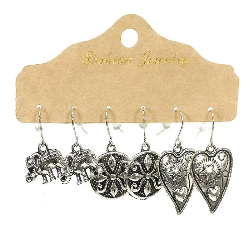 Conjunto de pendientes con borlas creativas retro de estilo étnico bohemio